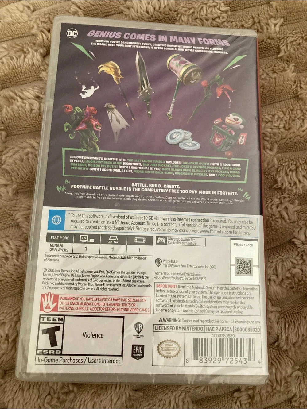 Nintendo Fortnite The Last Laugh Bundle - Code in Box